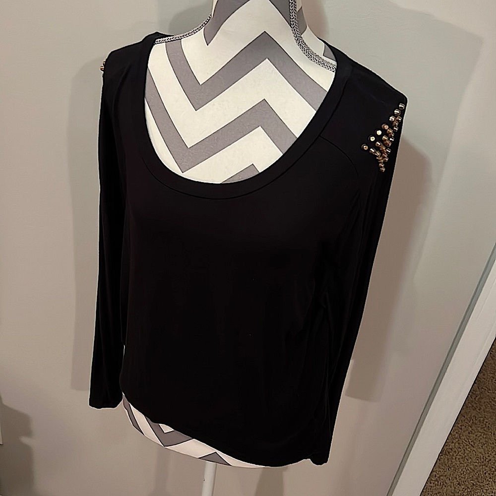 Black studded tee